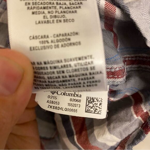 Columbia mens Burgundy gray 100% cotton plaid Long Sleeve button up Shirt-4X - Picture 9 of 9